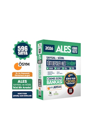 2026 Full Ales Tüm Dersler Tek Kitap Ösym Çıkmış Soru Bankası Son 8 Yıl Sadece Ales Pdf/video Çözümlü