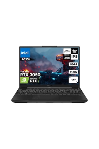 Asus TUF Gaming F16 FX607VJ-RL016HMF10 i5-210H 8 GB 512 GB 6 GB RTX3050 16" Free Dos Dizüstü Bilgisayar