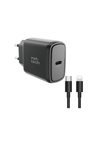 Nettech NT-HCH06 PD 25 W Type-c + Lightning Kablo + Şarj Cihazı