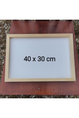 0x30 Cm Beyaz Ahşap Çerçeveli Pano Camsız - Arkalık Sabit