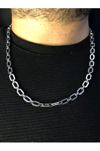 Oval Model Erkek Çelik Kolye Işıklı Kutuda Sevgiliye Eşe Babaya Arkadaşa Hediye Kolye