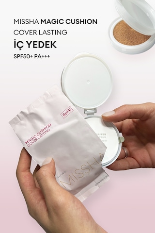 Missha Magic Cushion Cover Lasting Yüksek Kapatıcı Yarı Mat SPF50+ PA+++ Fondöten İç Yedek No.23 15 G