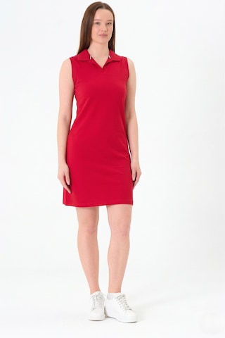 Sortie Collection Polo Yaka Kolsuz Spor Mini Elbise Kırmızı