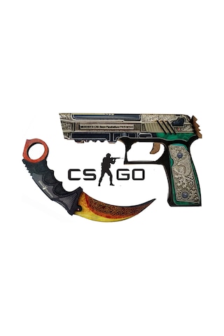 Ahşap Cs-Go P250 Tabanca Oyuncak Set