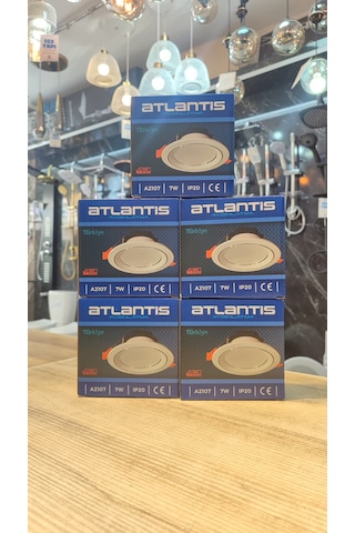 5 Adet 7 Watt Beyaz Krom Kasa Led Spot Beyaz Işık 6500k A2107 Beyaz - Krom