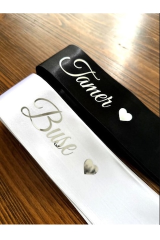 Gelin Damat Isimli Tören Takı Kurdelesi 2 Adet B-51