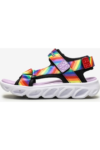 Skechers Hypno - Splash - Rainbow Lights Büyük Kız Çocuk Siyah Işıklı Sandalet 20218L Bkmt Çok Renkli