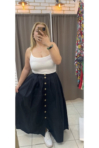 Tuba Toptaş Pamuklu Askılı Bluz Beyaz