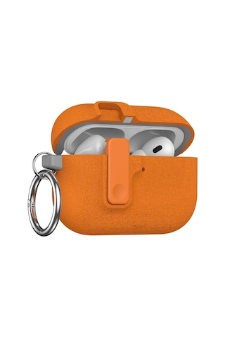 Apple Uyumlu AirPods Pro 1. / 2. Nesil İle Kılıf Standlı Kilitli Tpu Premium Matte Trip Case Turuncu