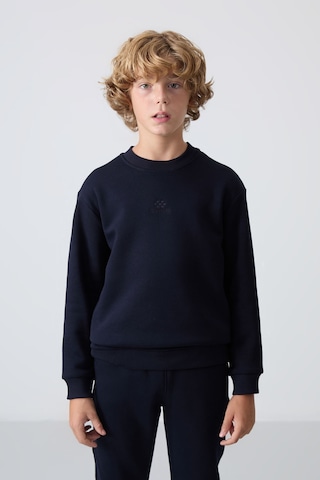 Lacivert Pamuklu Kalın İçi Tüylü Yumuşak Dokulu Standart Fit Nakışlı Erkek Çocuk Eşofman Takım - 11249 Lacivert