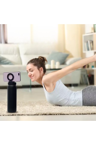 Paslanmaz Çelik Termos 780 Ml-manyetik Telefon Tutuculu Siyah