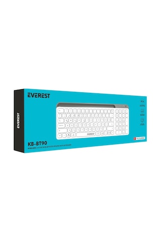 Everest Kb-bt90 Beyaz-gri Bluetooth+ 2.4ghz Q Mac-win-android-ıos Uyumlu Kablosuz Klavye