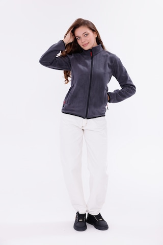 Monox Kadın Slim Fit Tam Fermuarlı Polar Ceket Füme