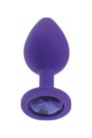 Erofoni Yeni Nesil Mor Medikal Silikon 9 Cm Taşlı Anal Tıkaç Gevşetici Alıştırıcı Plug