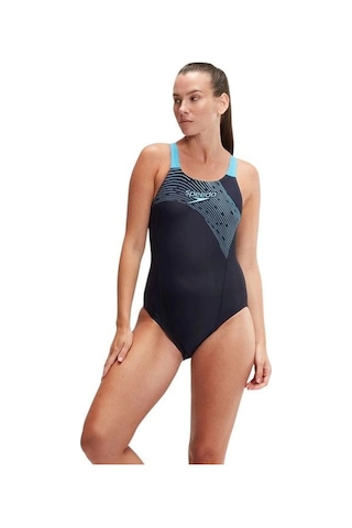 Speedo Medley Logo Kadın Yüzücü Mayosu Lacivert-turkuaz Lacivert