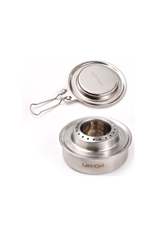 Yifomall Kamp İçin Paslanmaz Çelik Alkol Ocağı 120ml + Katlanabilir Yangın Söndürme Kapağı - Yüksek Yakma Verimliliği, Hafif Ve Dayanıklı Gümüş