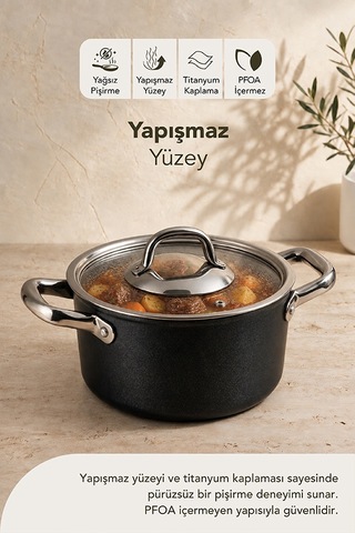 Esperanza Titanyum Derin Tencere 20 cm