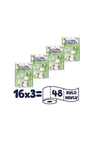 Familia Plus Natural Kağıt Havlu 48 Rulo (16 Rulo x 3 Paket)