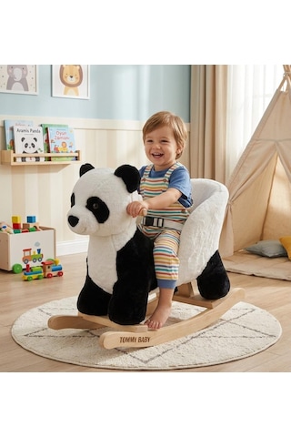 Sallanan Oyuncak At - Sallanan Ahşap Flamingo Sallanan Flamingo Panda