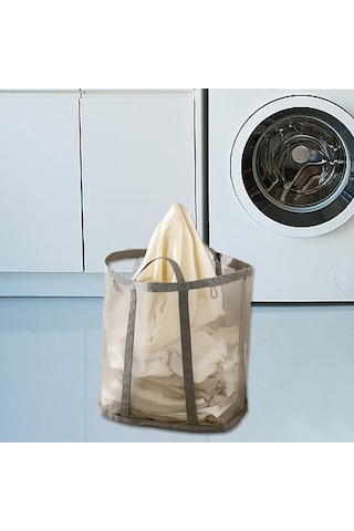 Pazly Suntek Gri Katlanır Çamaşır Sepeti - Basit Ve Pratik Kirli Çamaşır Deposu Diğer