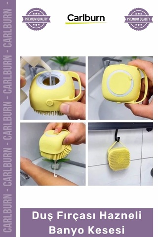 Banyo Yumuşak Silikon Masaj Etkili Vücut Kesesi Şampuan Bölmeli Duş Fırçası Hazneli Banyo Kesesi Çok Renkli