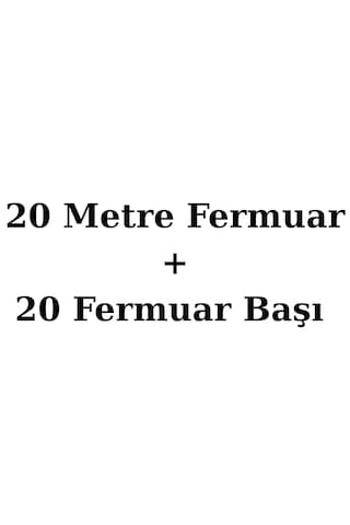 Beyaz Metrelik Fermuar 20 Metre + 20 Fermuar Başlığı