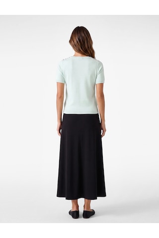 Koton Regular Fit Boncuklu Bisiklet Yaka Kısa Kollu Viskon Triko Kazak Mavi 7wak90135ht