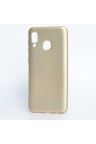 Samsung Uyumlu Galaxy A20 Kılıf Zore Premier Silikon Kapak Gold