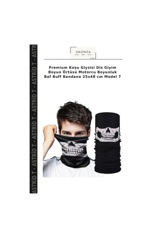 Astrid T Premium Koşu Giysisi Dis Giyim Boyun Örtüsü Motorcu Boyunluk Baf Buff Bandana 25x48 Cm Model 7 Çok Renkli