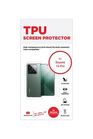 Xiaomi 14 Pro Ön, Arka Ve Yan 360 Derece Tam Kaplama Tpu Film