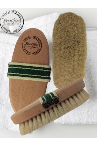 Beautysev %100 Doğal At Kılı Selülit Fırçası Bez Çanta Hediyeli