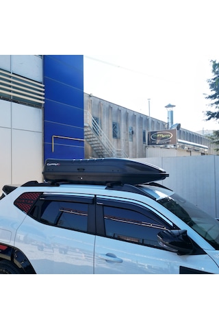 Universal Capbox Araç Üzeri Port Bagaj Bavul 450 Litre Çift Açılır Siyah Mat