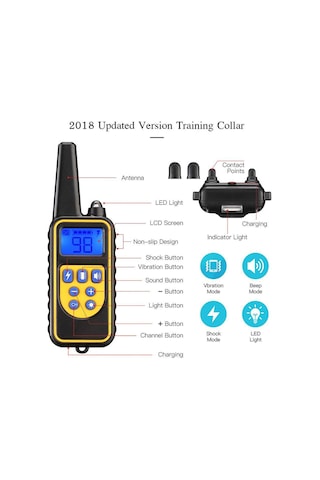 Hallow-ıp67 Su Geçirmez Şarj Edilebilir Köpek Eğitim Yaka,siyah