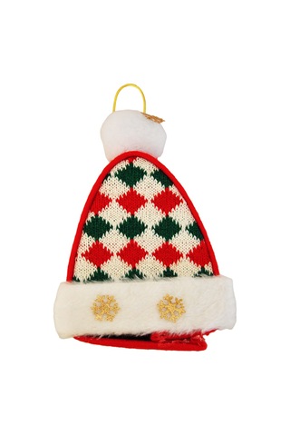 Yılbaşı Ağaç Süsü Süslü Süpriz Kutusu Şapka Modeli 16x12 Cm