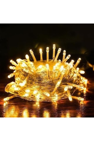 10 Metre 100 Ledli 8 Fonksiyonlu Dekoratif Lambader Sarı Lamba - P93yt2569syu Sarı