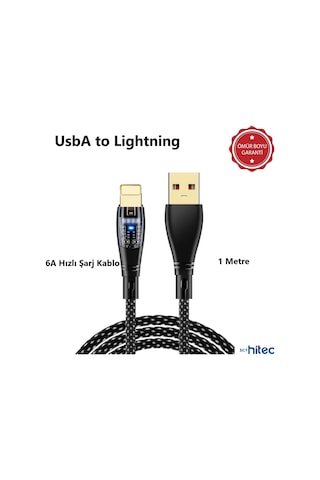 Schitec 6a 120w Usba To Lightning 1m Hızlı Şarjkablo Siyah Yk233s