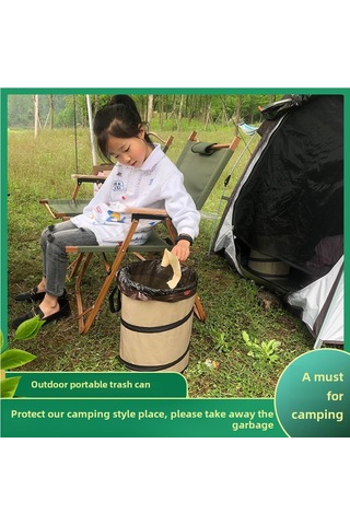 Yuntech01 Taşınabilir Çadır Çöp Kutusu - Çok Amaçlı Bahçe Yaprak Çöpü İçin Katlanabilir, Dayanıklı Malzeme, S Kelepçeli Koyu Yeşil, D34 Küçük Boy