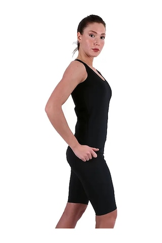 Pastimore Termal Sauna Agraflı Şort Atlet Takım Siyah Siyah