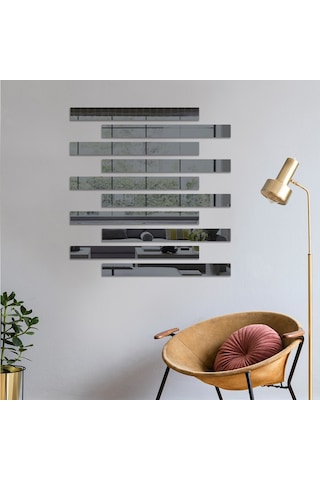 Decorıta Ayna - 10'Lu Takım Şerit Ayna Çok Renkli