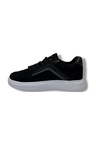 Dakırs 2298-26 Dayanıklı Tekstil Anatomik Bağcıklı Erkek Sneaker Siyah Beyaz Siyah
