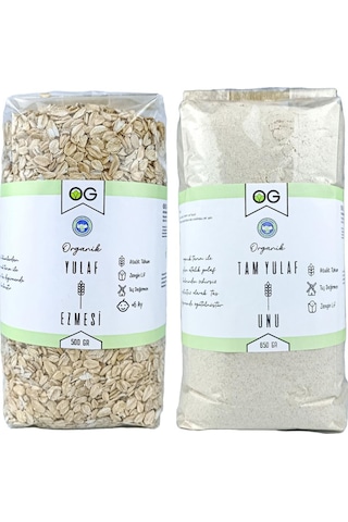 OG natural Organik Yulaf Ezmesi Ve Organik Yulaf Unu Seti +6 Ay Set