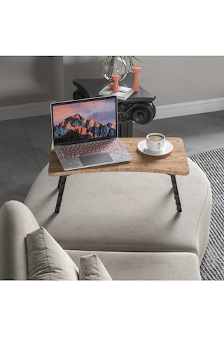 Alpa Ev Mobilya Katlanabilir Laptop Sehpası, Taşınabilir Katlanır Masa, Kahvaltı Ve Çalışma Masası Atlantik Çam