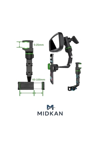 Dikiz Aynası Telefon Tutucu Araç İçi 360 Derece 1. Kalite Siyah