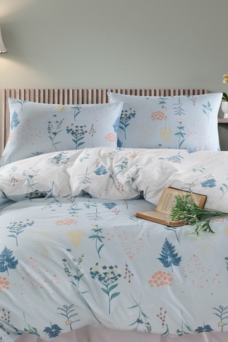 Çift Kişilik Pamuklu Nevresim Takımı 4 Parça Hanami Desen Mint / Yumuşak Dokulu Mint