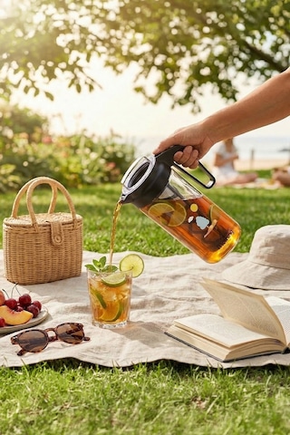 Any Morning CGJ054 Soğuk Demleme Kahve ve Çay Sürahisi 1300 ML Siyah