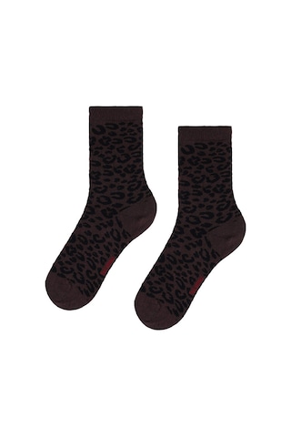 Faik Sönmez Leopar Jakarlı Soket Çorap W27crp003 Uw27crp00330 Kahve