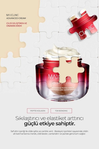 Maxclinic   Ve  17 Çeşit Peptit Ve Kolajen Içeren Advanced Cream