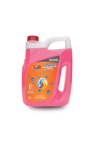 Doill -55 / -56 Derece Hazır Karışım 3 Litre Kırmızı Organik Antifriz - G12
