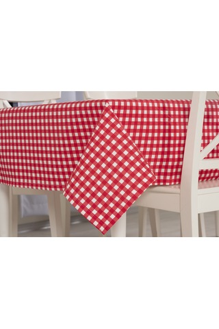Ekose Masa Örtüsü Kırmızı