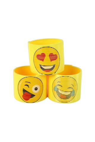 Emoji Stres Yayı Oyuncak Stres Yayı - 6 Cm Çapında - 3 Adet